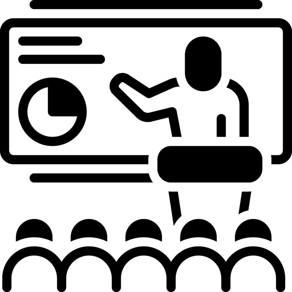 Solid black icon for presenting vector