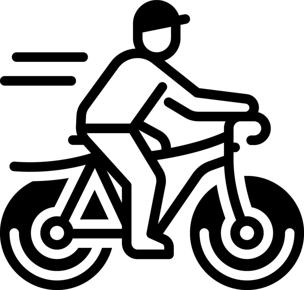 Solid black icon for cycling vector