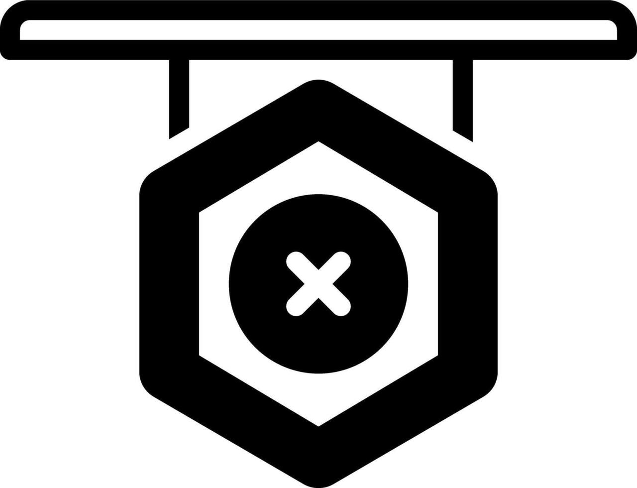 Solid black icon for closed vector