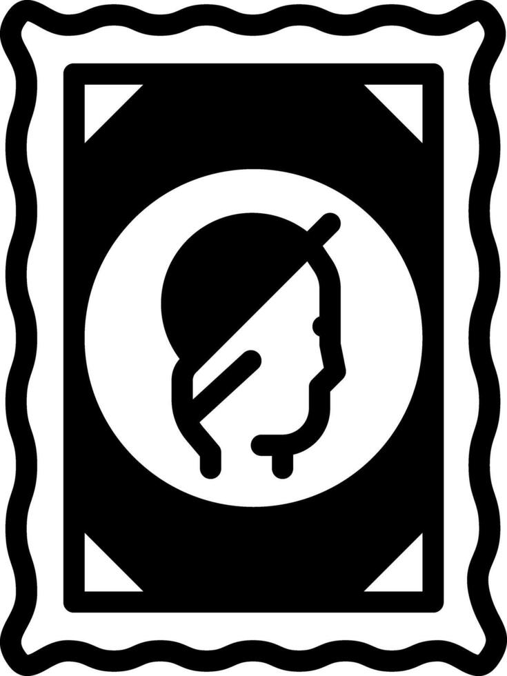Solid black icon for collecting stamp vector