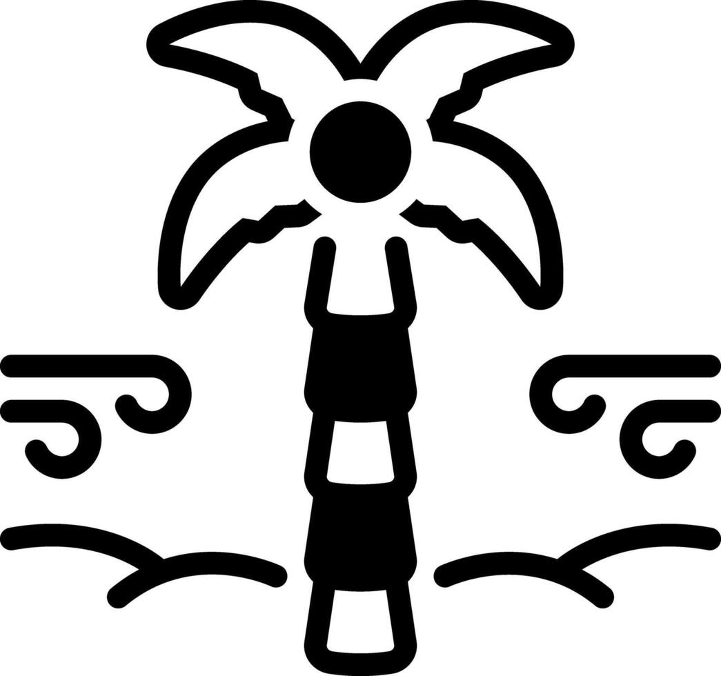 Solid black icon for palm vector