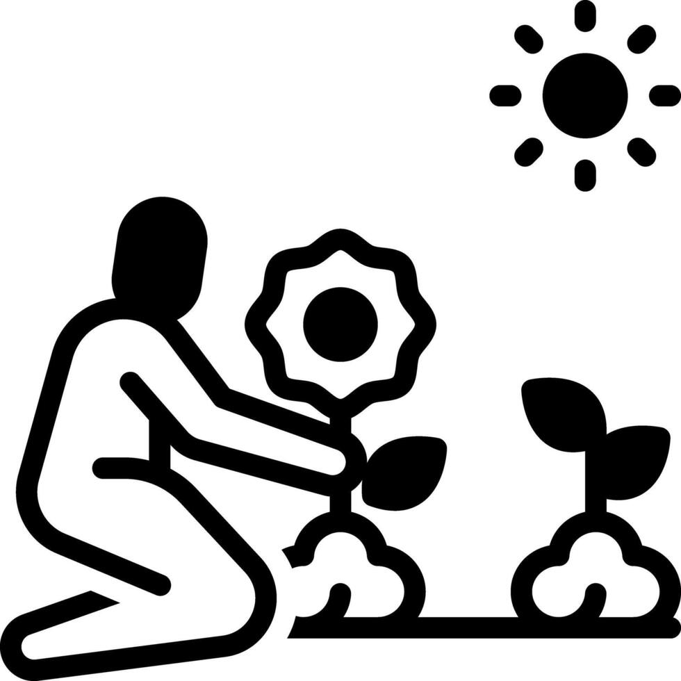 Solid black icon for gardening vector