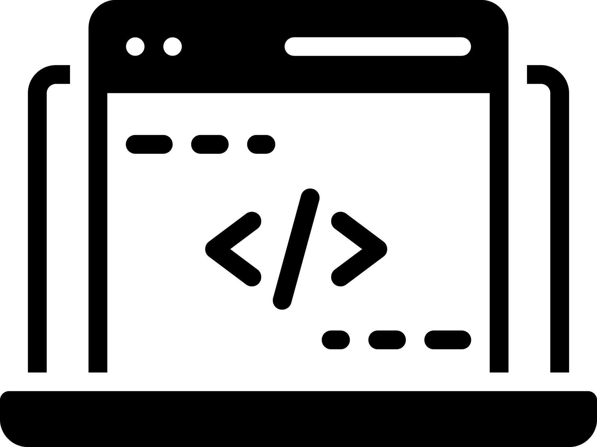 Solid black icon for coding 51663927 Vector Art at Vecteezy