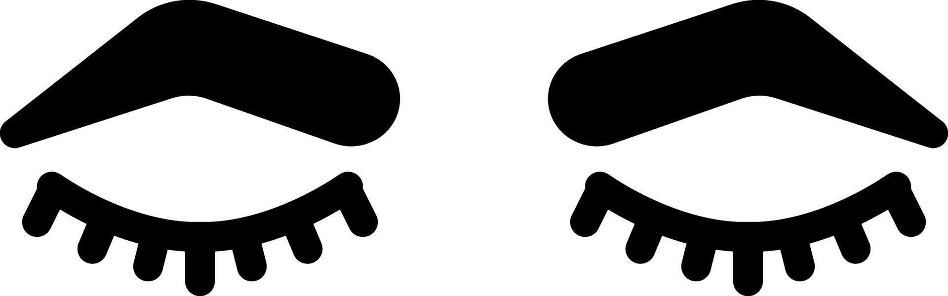 Solid black icon for eyelash vector