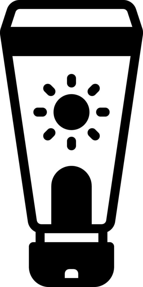 Solid black icon for suncreen vector