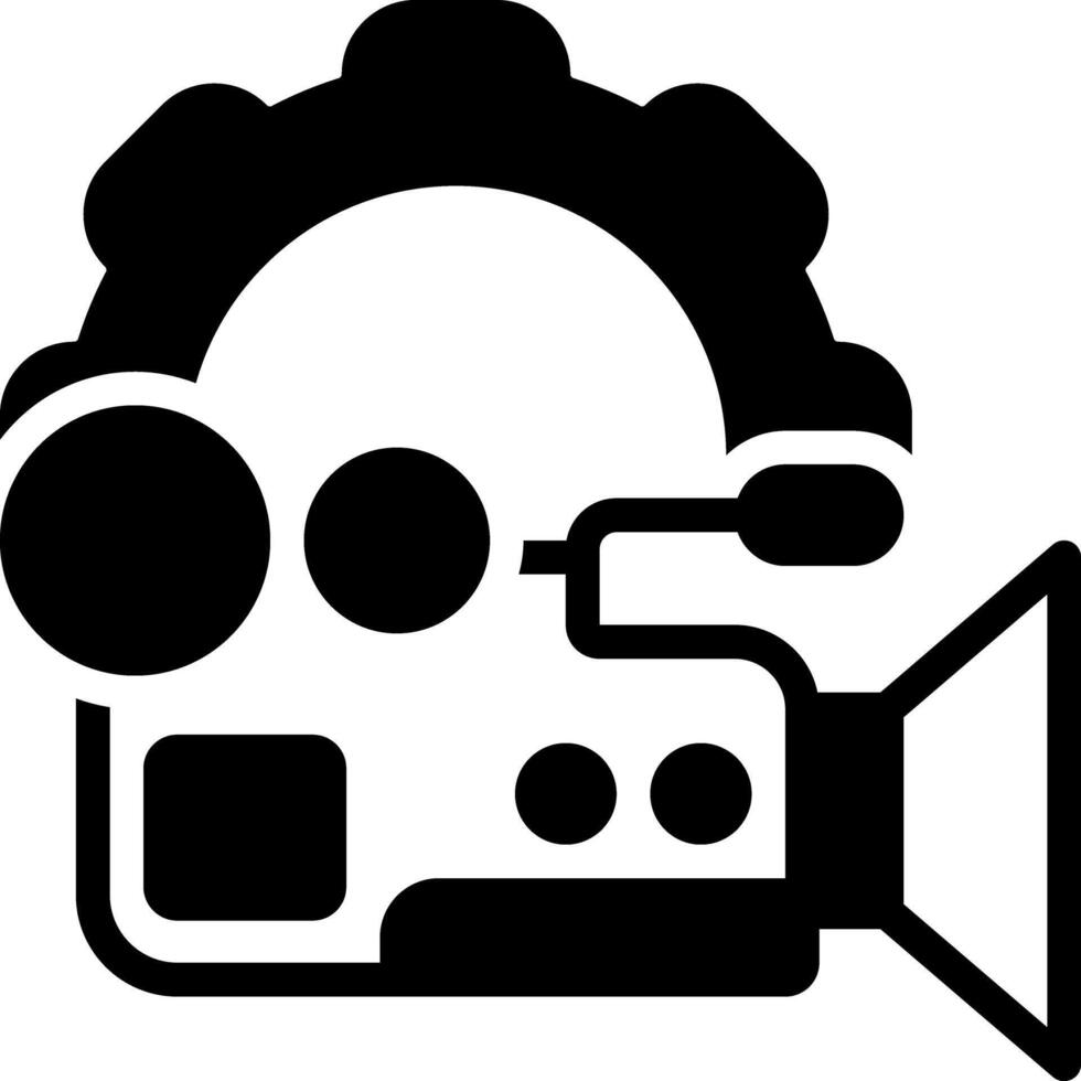 Solid black icon for media production vector