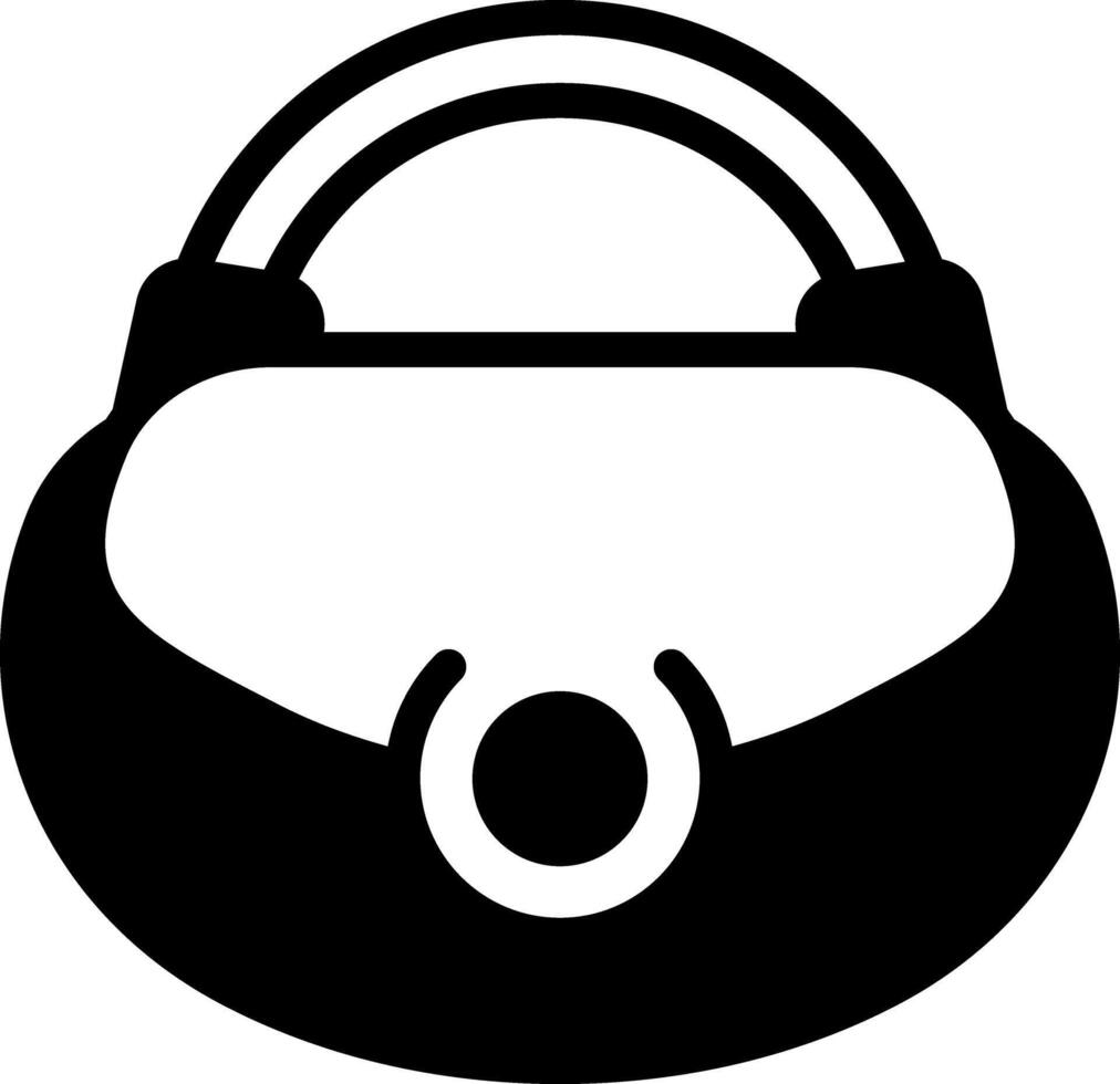 Solid black icon for handbags vector