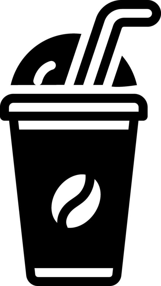 Solid black icon for coffee shake vector