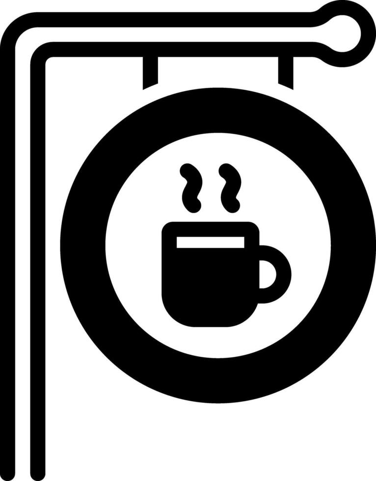 Solid black icon for coffee sign vector