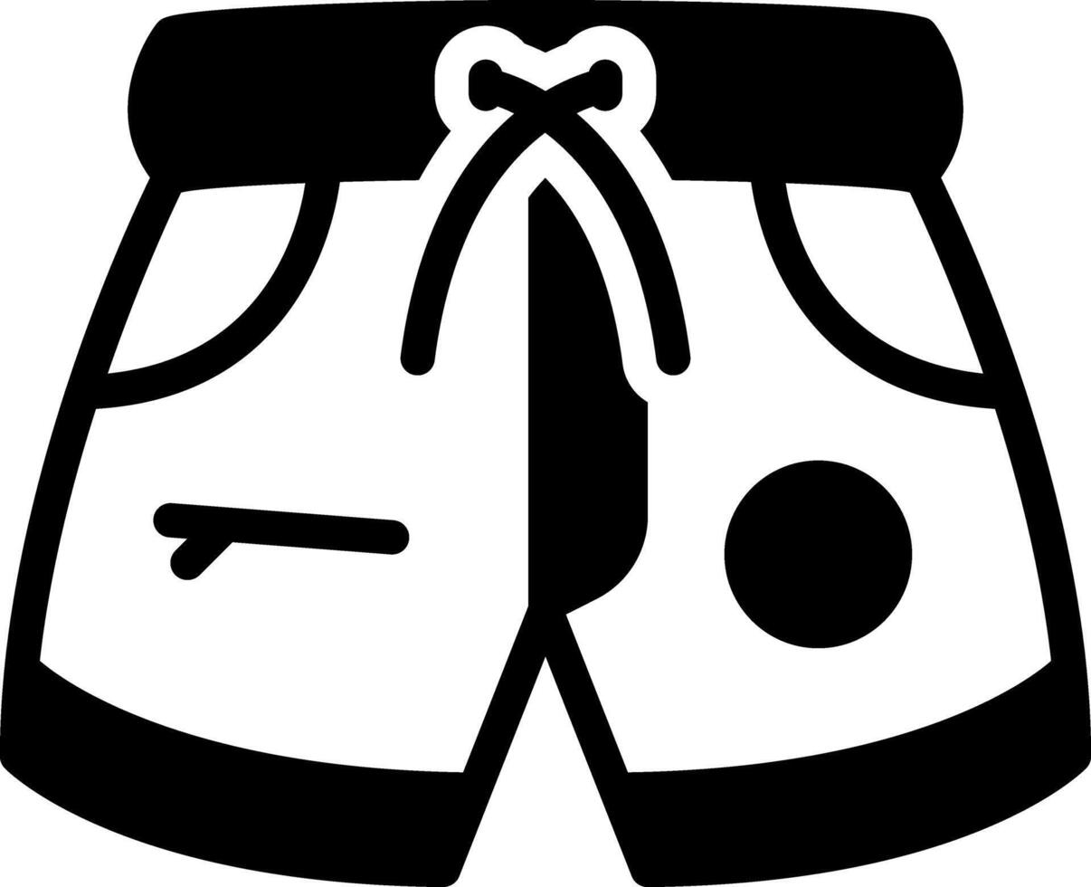 Solid black icon for shorts vector