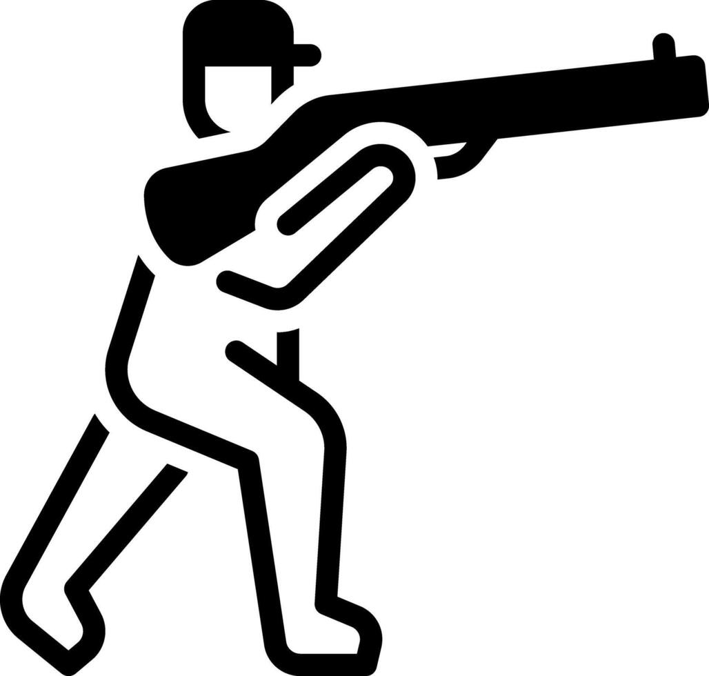 Solid black icon for hunting vector