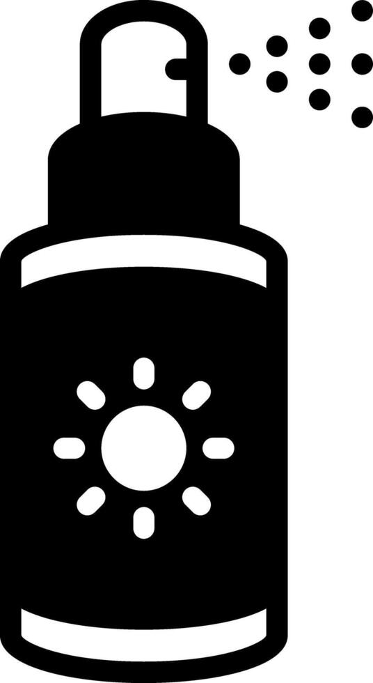 Solid black icon for sunscreen spray vector