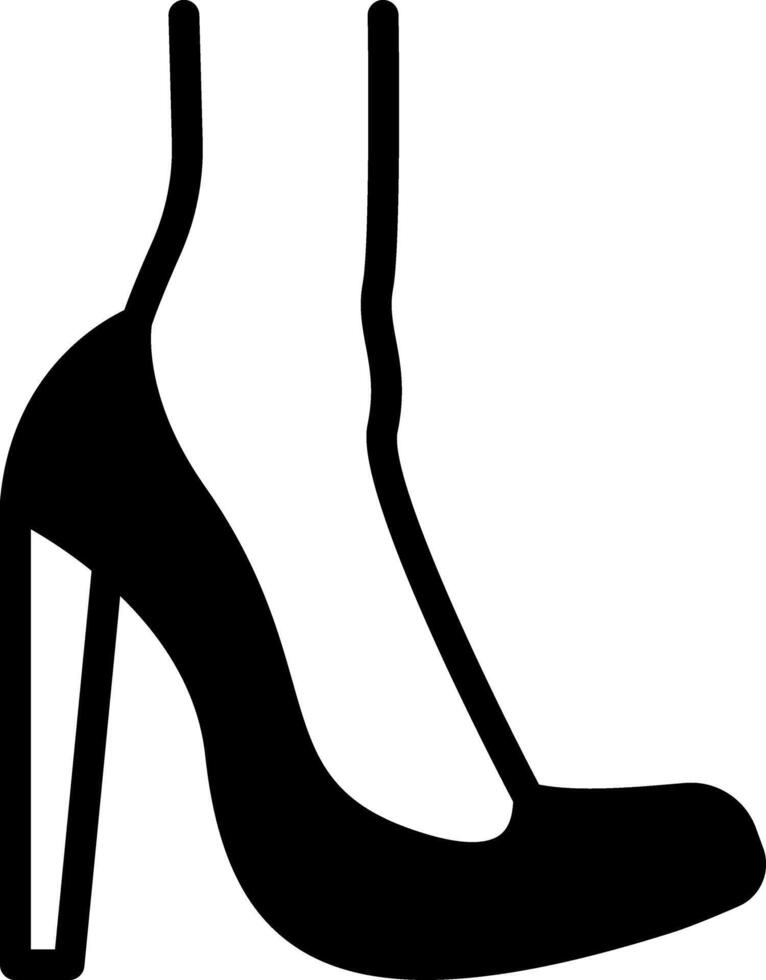 Solid black icon for high heel vector