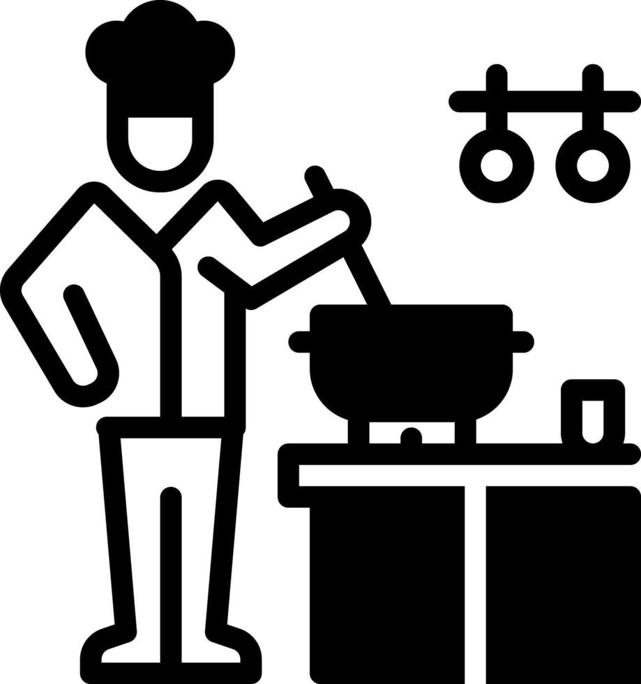 Solid black icon for cooking vector