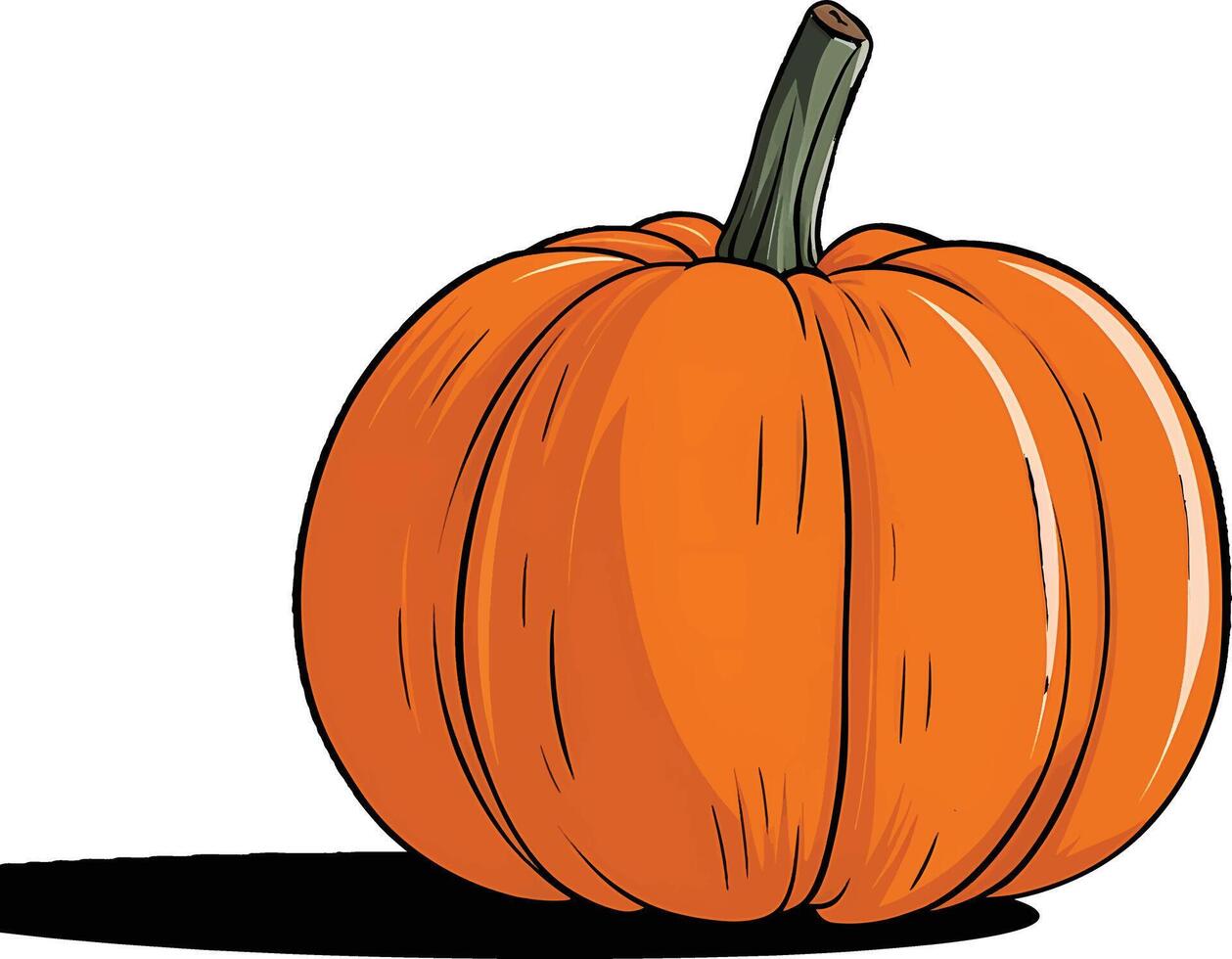 Artistic pumpkin illustration with clean lines and smooth shading, perfect for minimalistic autumn or harvest themes. vector