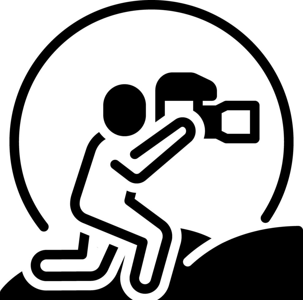 Solid black icon for photography vector