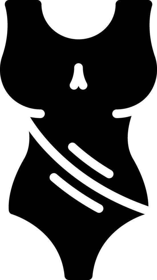 Solid black icon for swimsuit vector