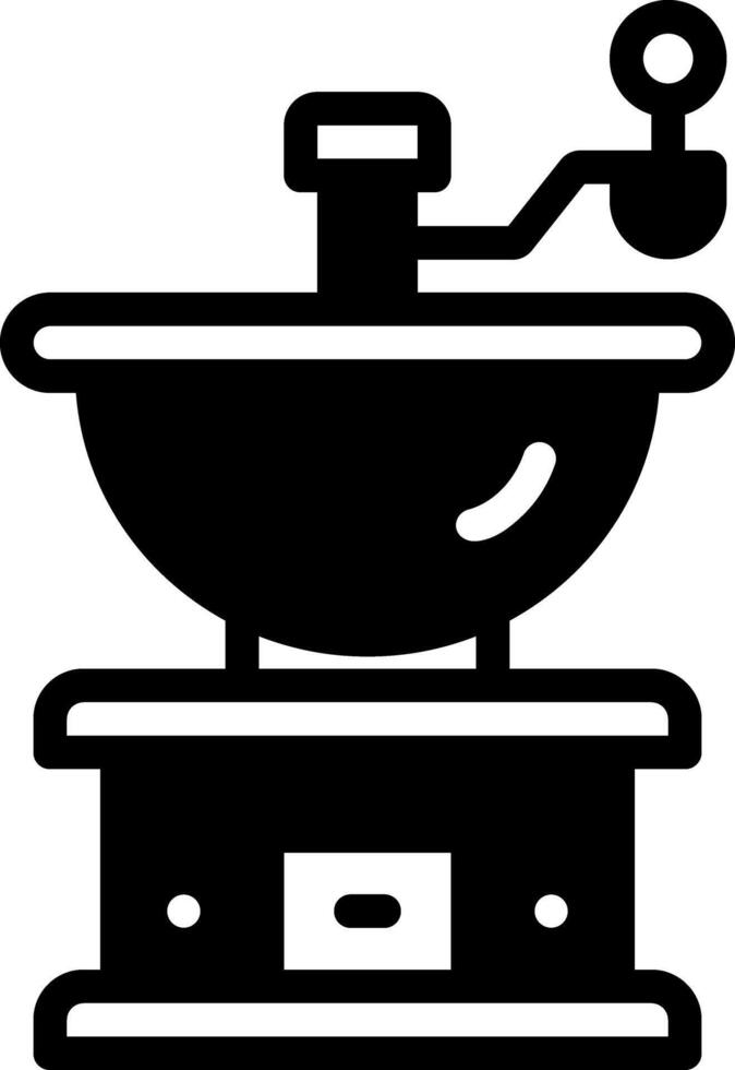 Solid black icon for coffee grinder vector