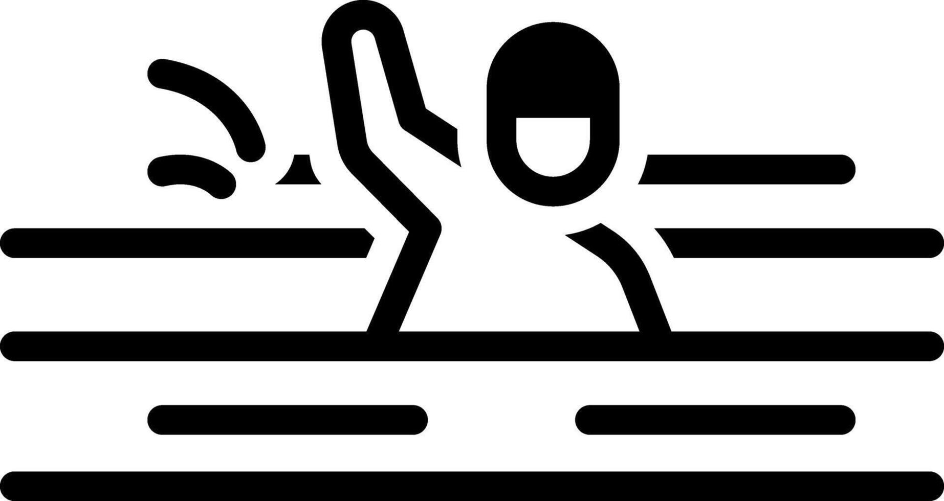 Solid black icon for swimmer vector