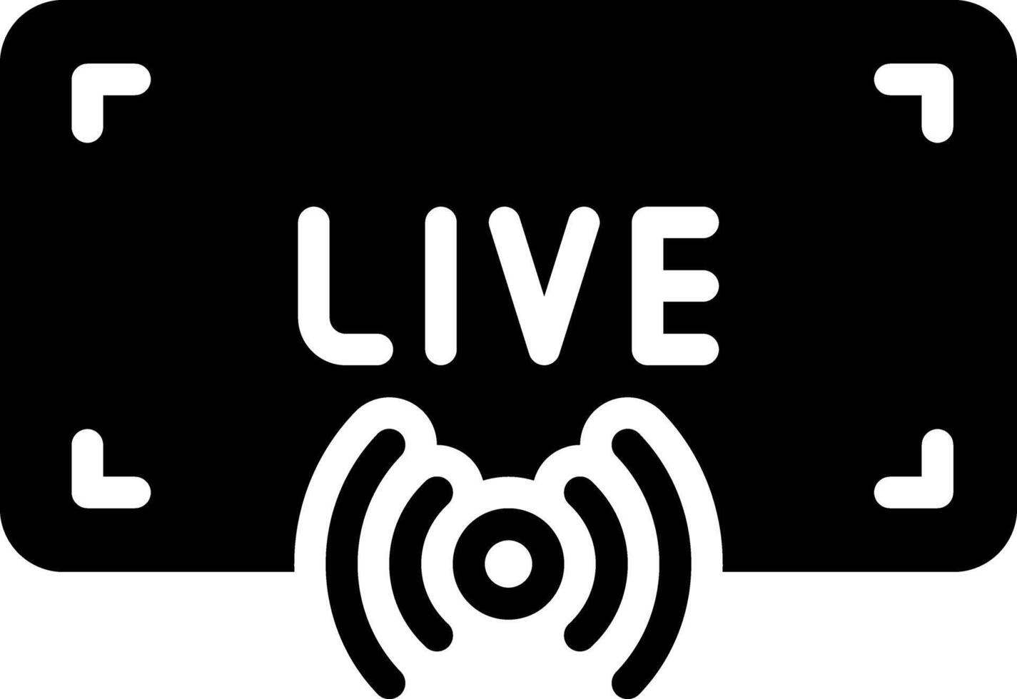 Solid black icon for live vector