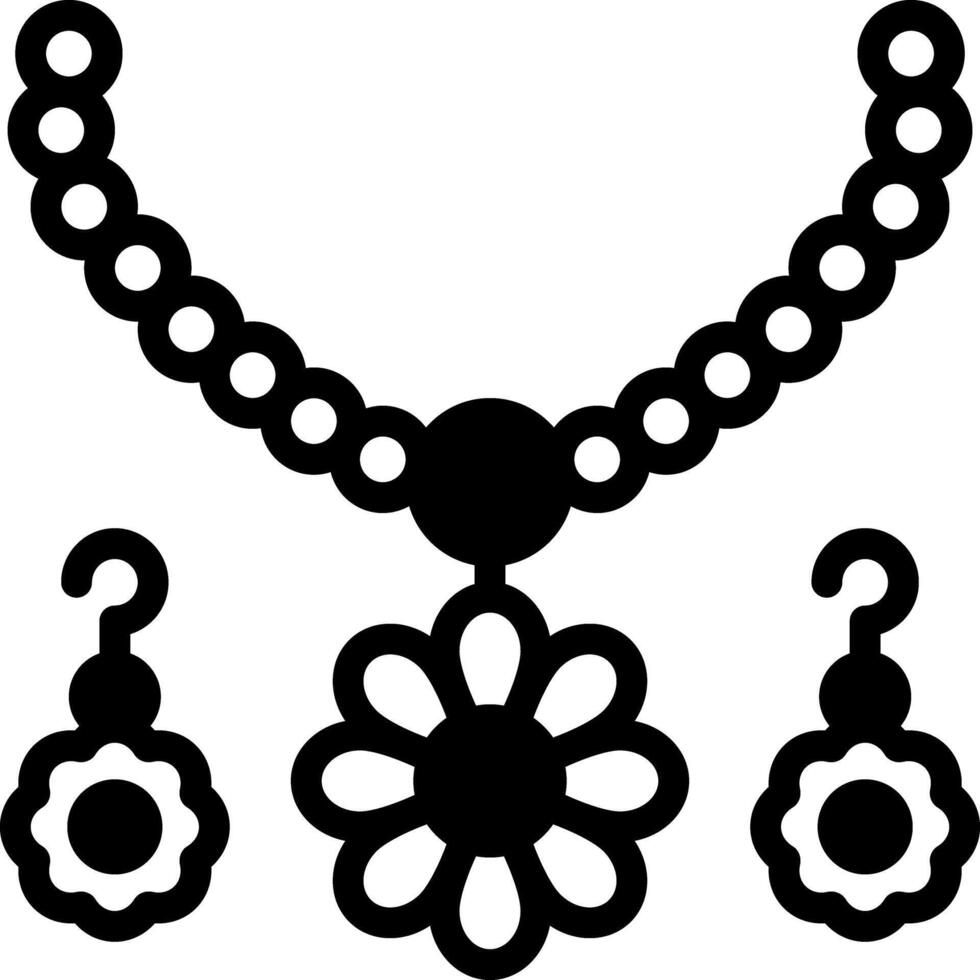 Solid black icon for jewellery vector