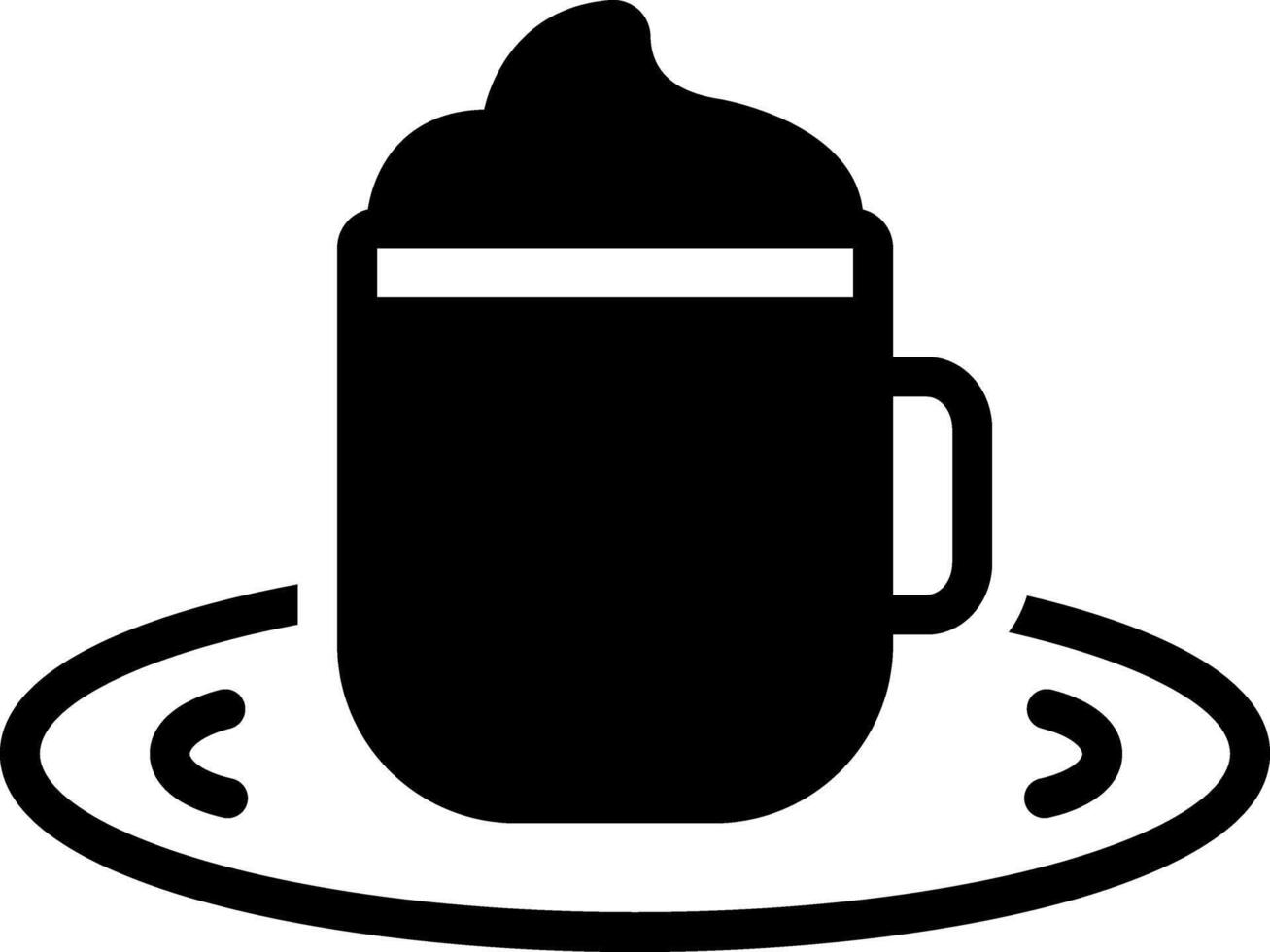 Solid black icon for cappuccino vector