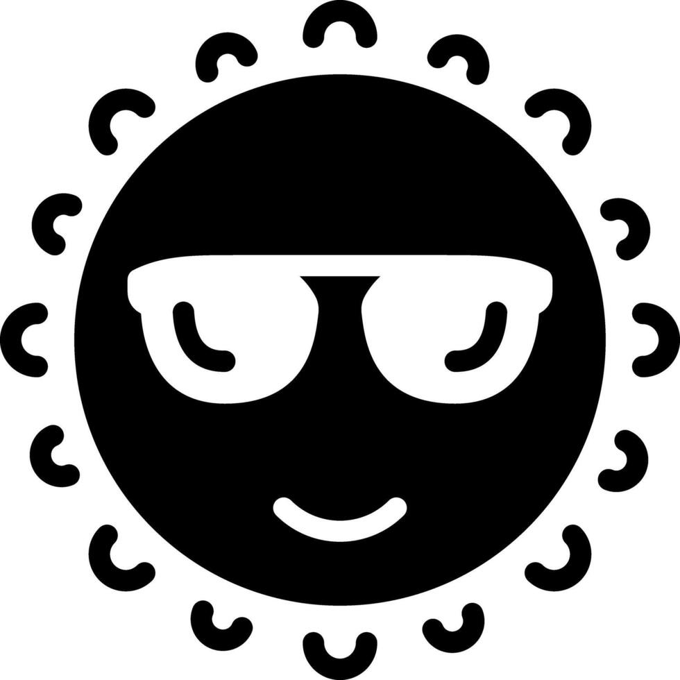 Solid black icon for sunshine vector