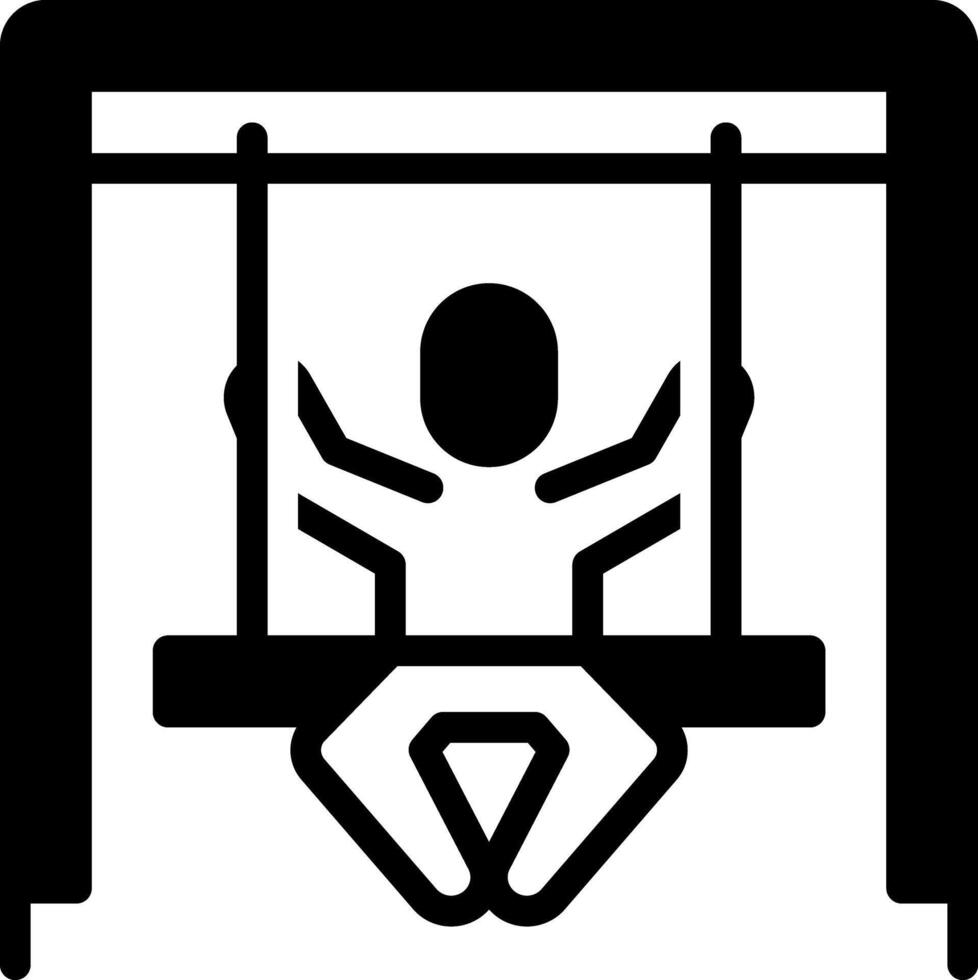 Solid black icon for swing vector