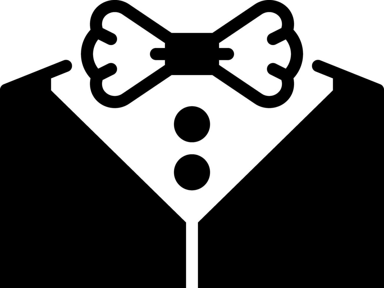 Solid black icon for bow tie vector