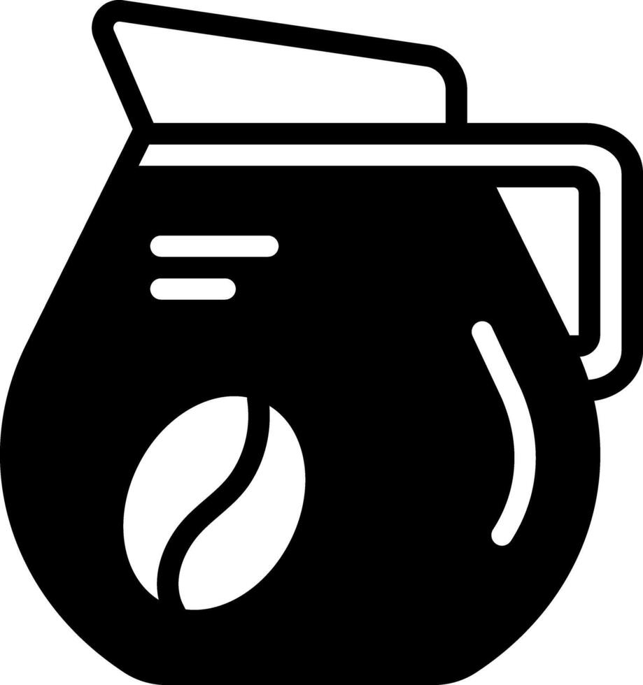 Solid black icon for coffee pot vector