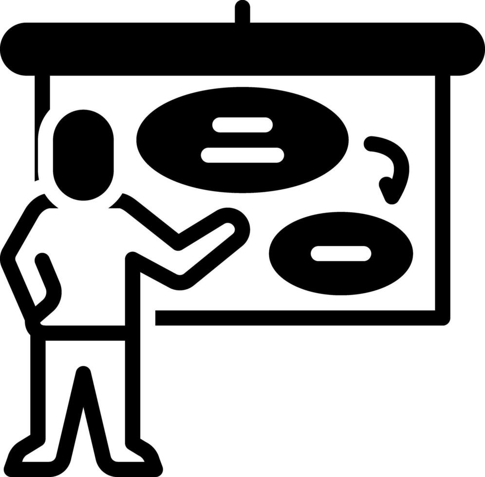Solid black icon for business plan vector