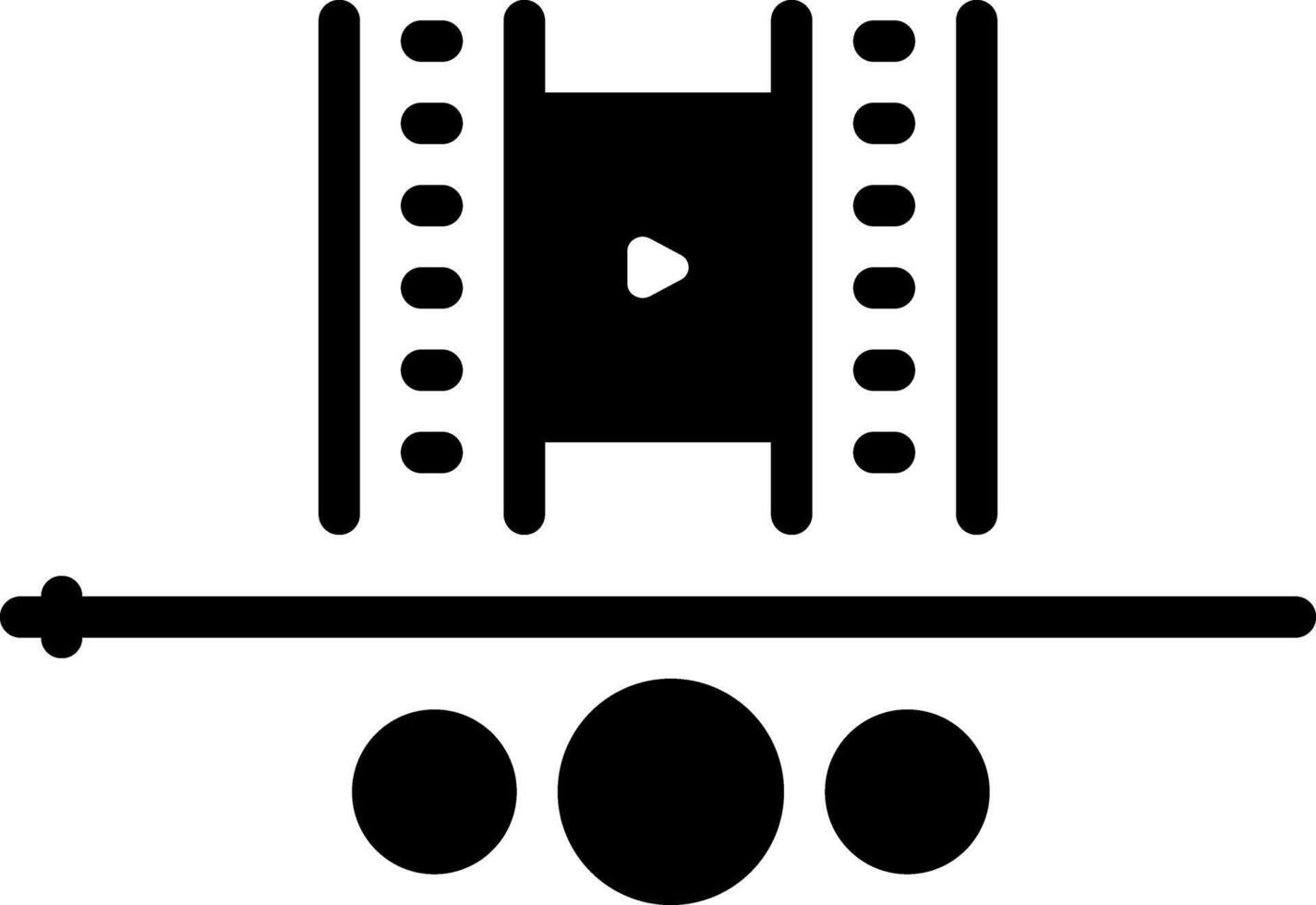 Solid black icon for footage vector