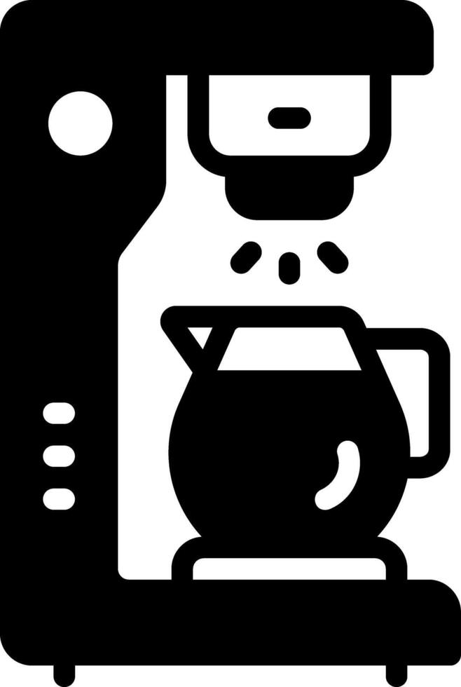 Solid black icon for coffee machine vector