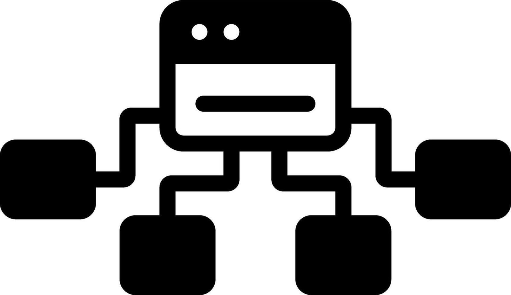 Solid black icon for sitemap vector