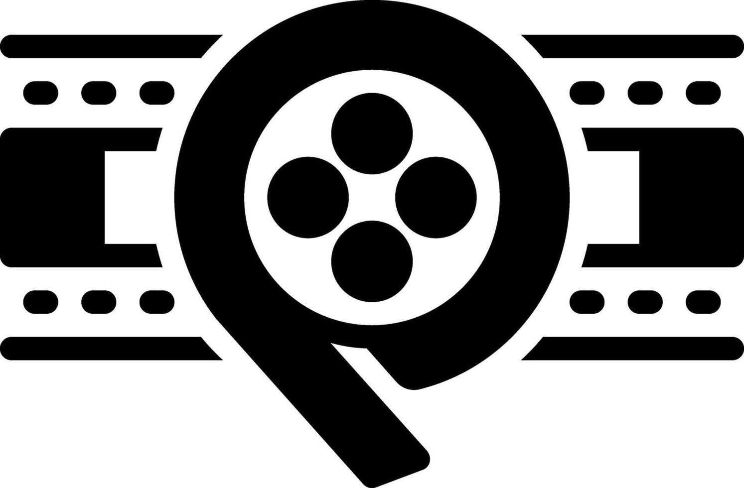 Solid black icon for film vector