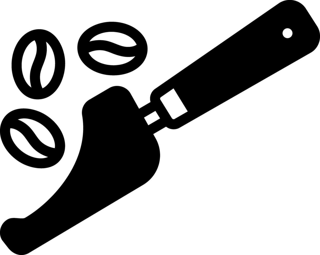Solid black icon for coffee scoop vector