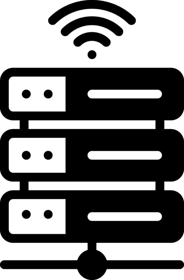 Solid black icon for server vector