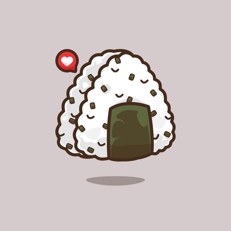 Onigiri Snack The Typical of Japanese Cuisine. Food and Beverage Illustration Concept. vector