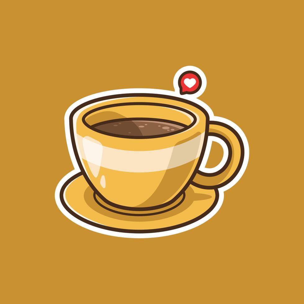 Hot Coffee Latte Illustration. Food and Beverage Illustrations Concept vector