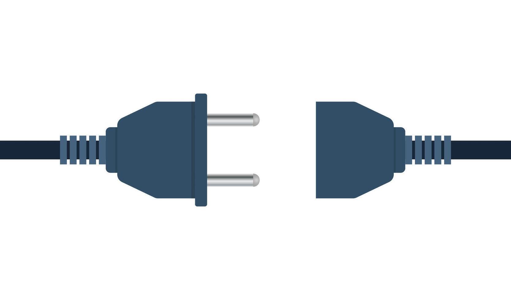 Electric socket and plug. European type of electric equipment. Power socket with cable. Connection and disconnection concept. illustration. vector