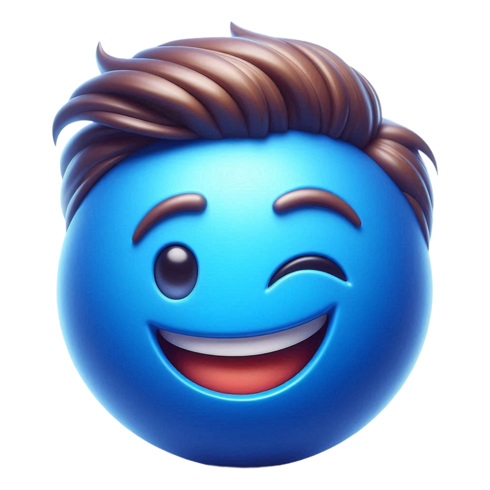 Winking Face emoji on transparent background png