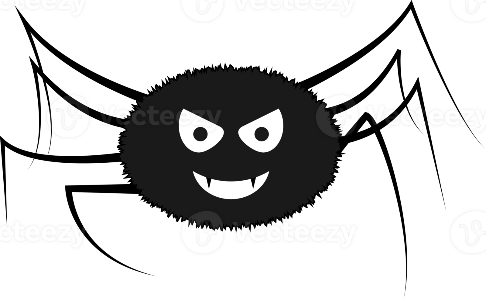 Creepy Black Spider With Scary Fangs png