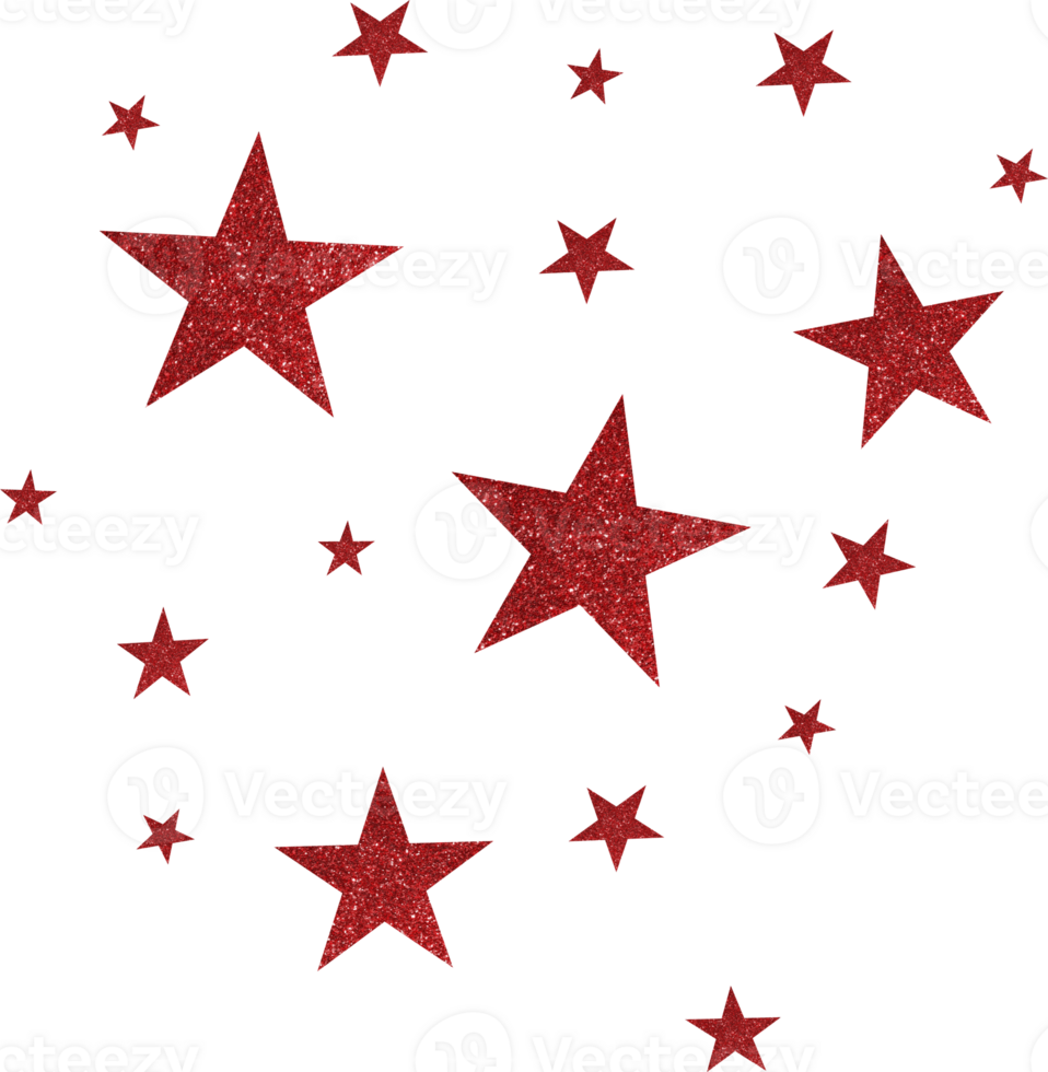 Red Glitter Stars png