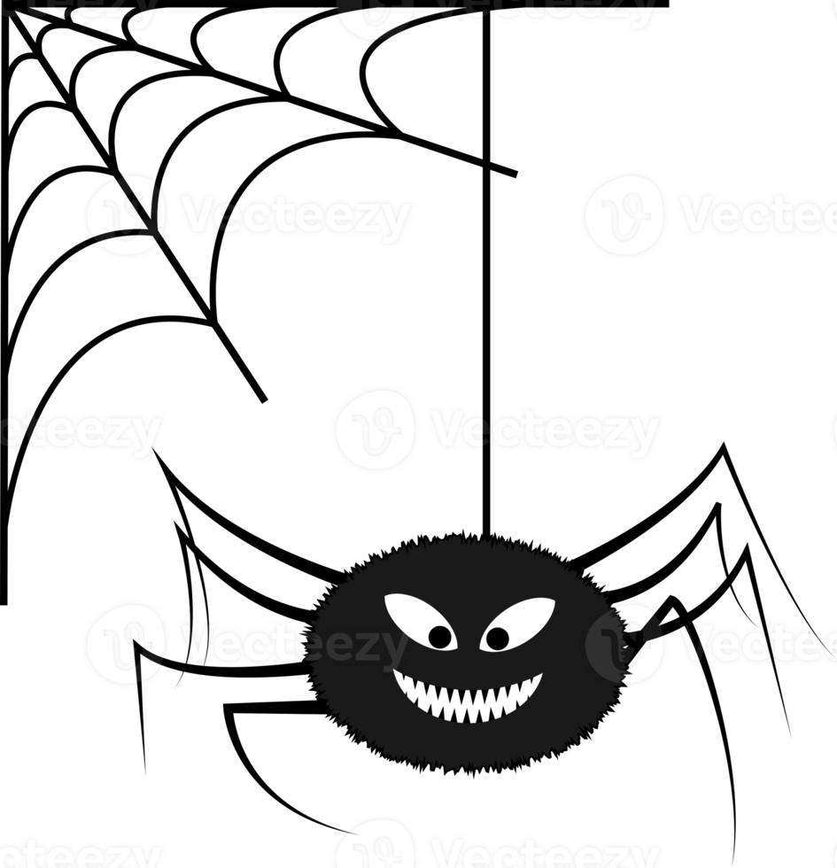 Creepy Spider Monster Hanging On Web png
