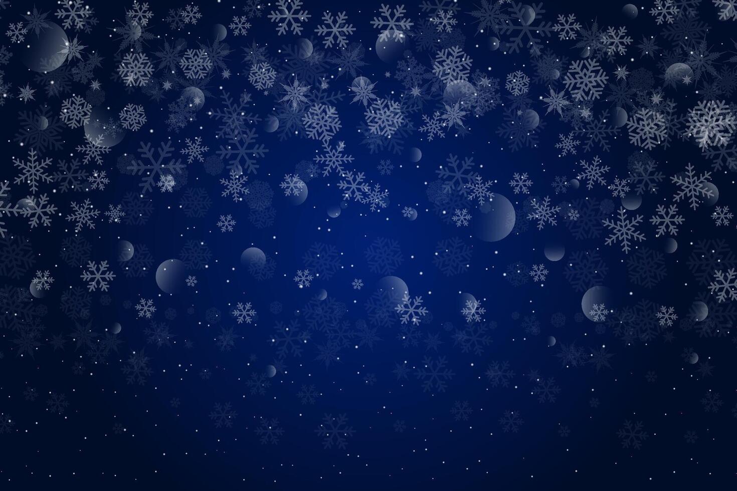 Winter Snowflakes on Dark Blue Background vector