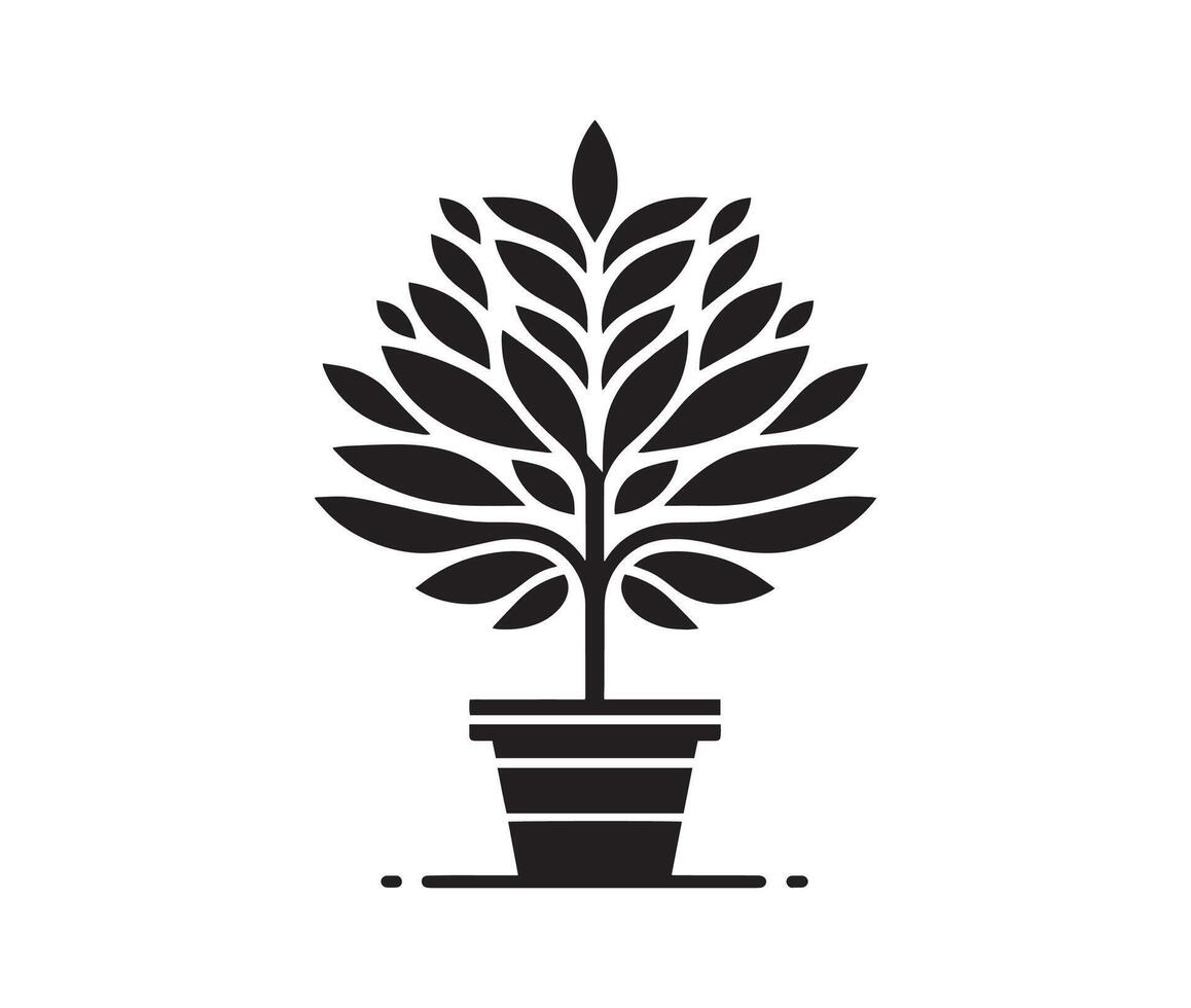 Black Tree in a pot vector