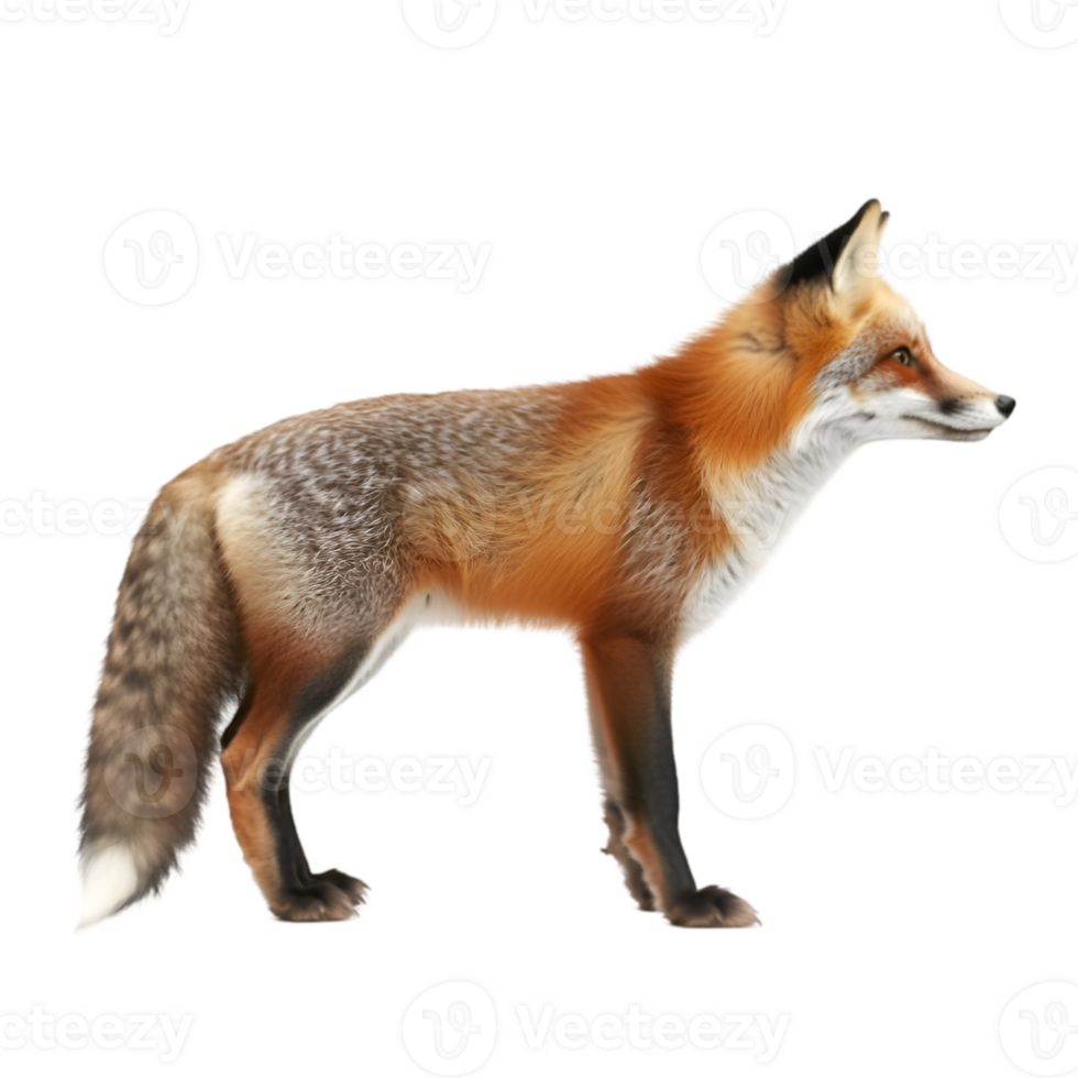 Fox profile view isolated on transparent background png