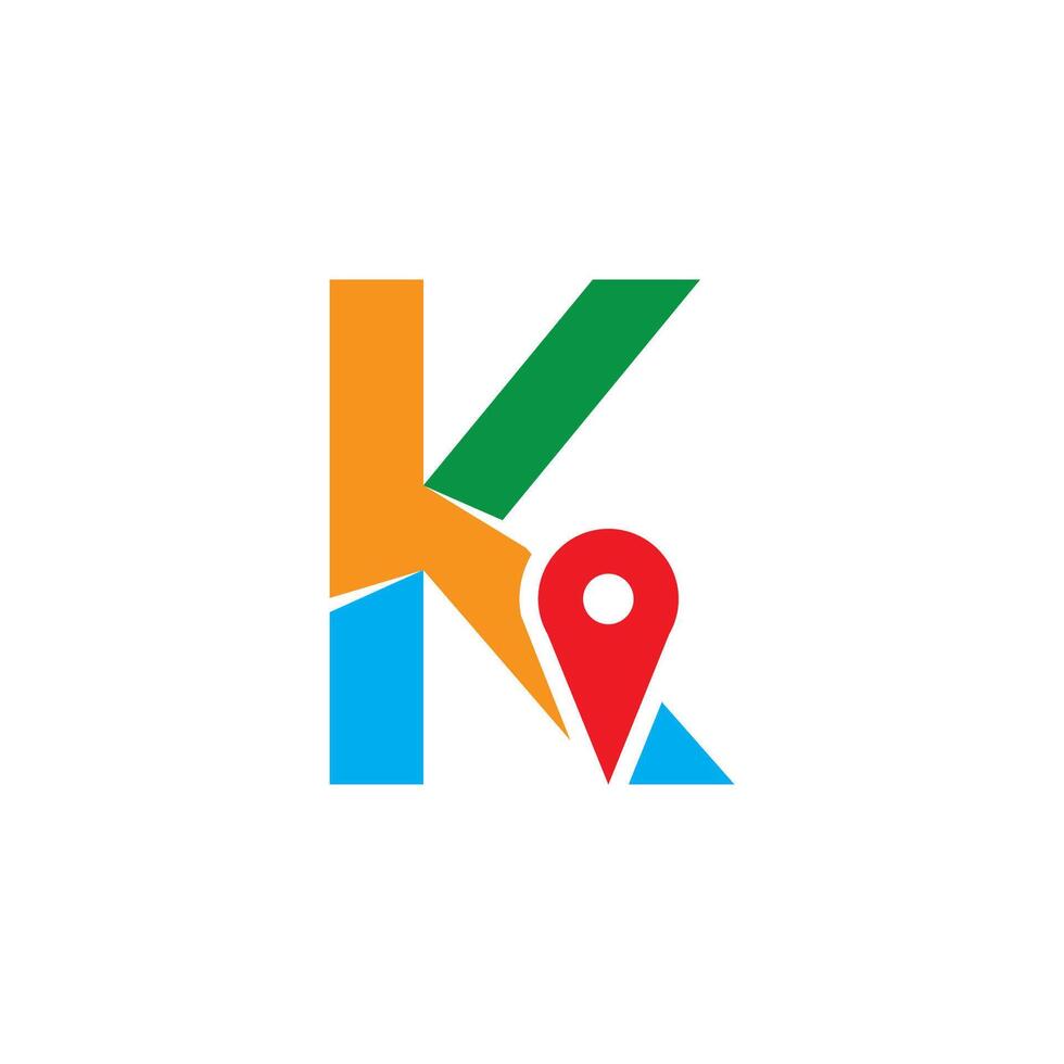 Unique collection maps logo with the letter K vector