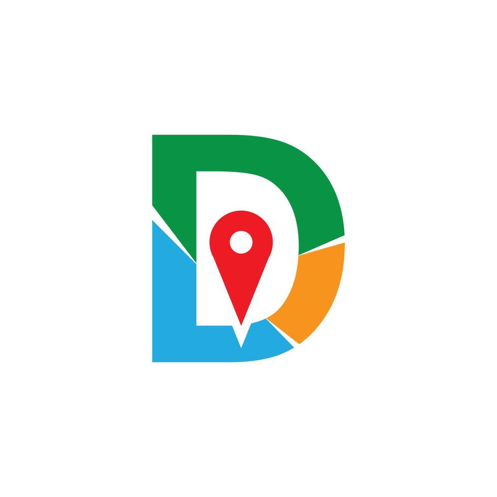 D map logo design is great for directions vector