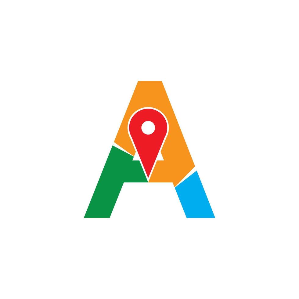 A maps gps logo vector